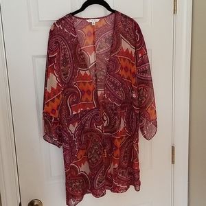 Cabi 841 Epic Paisley Sheer Tunic Kimono Sz. XL
